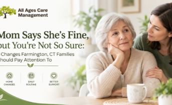Family member noticing changes in an aging parent at home